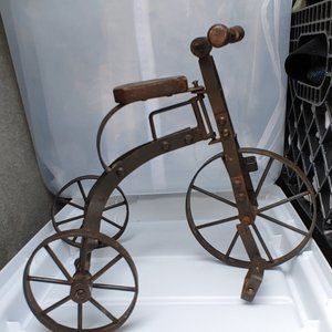 Vintage Metal Bicycle | Rustic 1900's Tricycle | Rustic Metal and Wood Decor